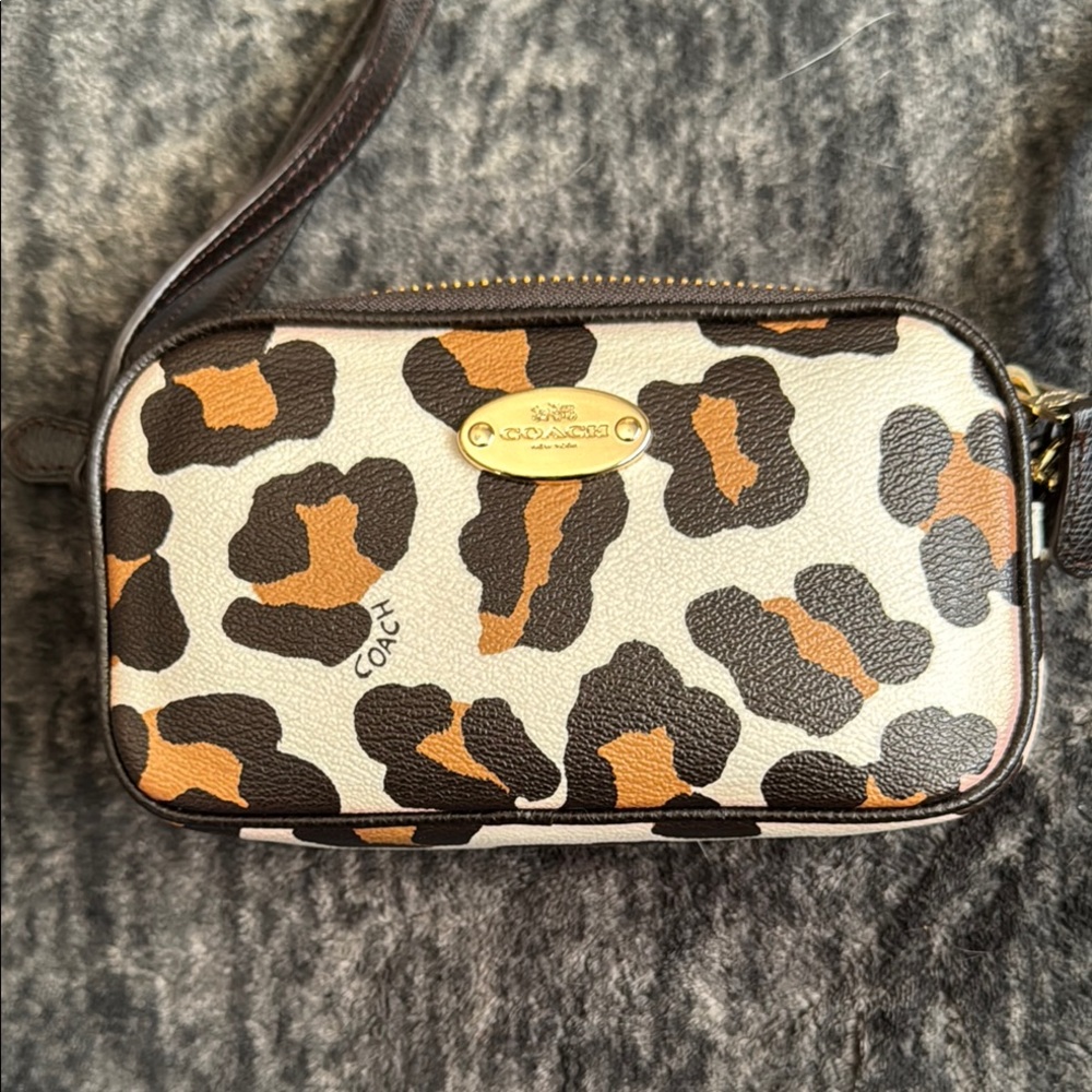 Sold Coach Leopard Print Crossbody Bag